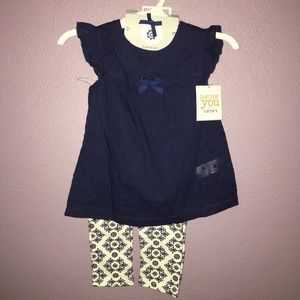 12Month 2 Piece Set Blue and White New with Tags
